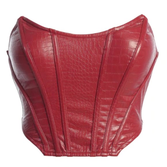 J LUXE BERRY CROC CORSET TOP - Picture 3 of 5
